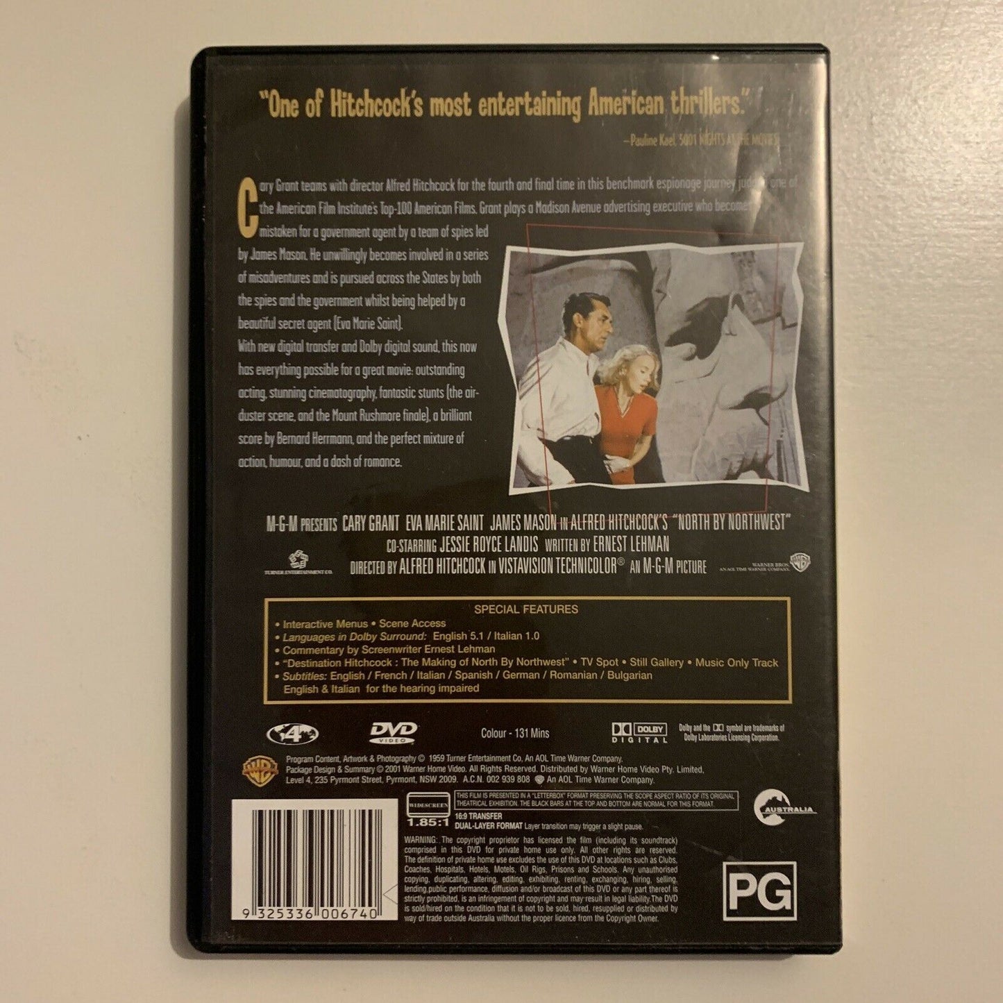 Alfred Hitchcock: North By Northwest (DVD, 1959) Cary Grant. Region 4