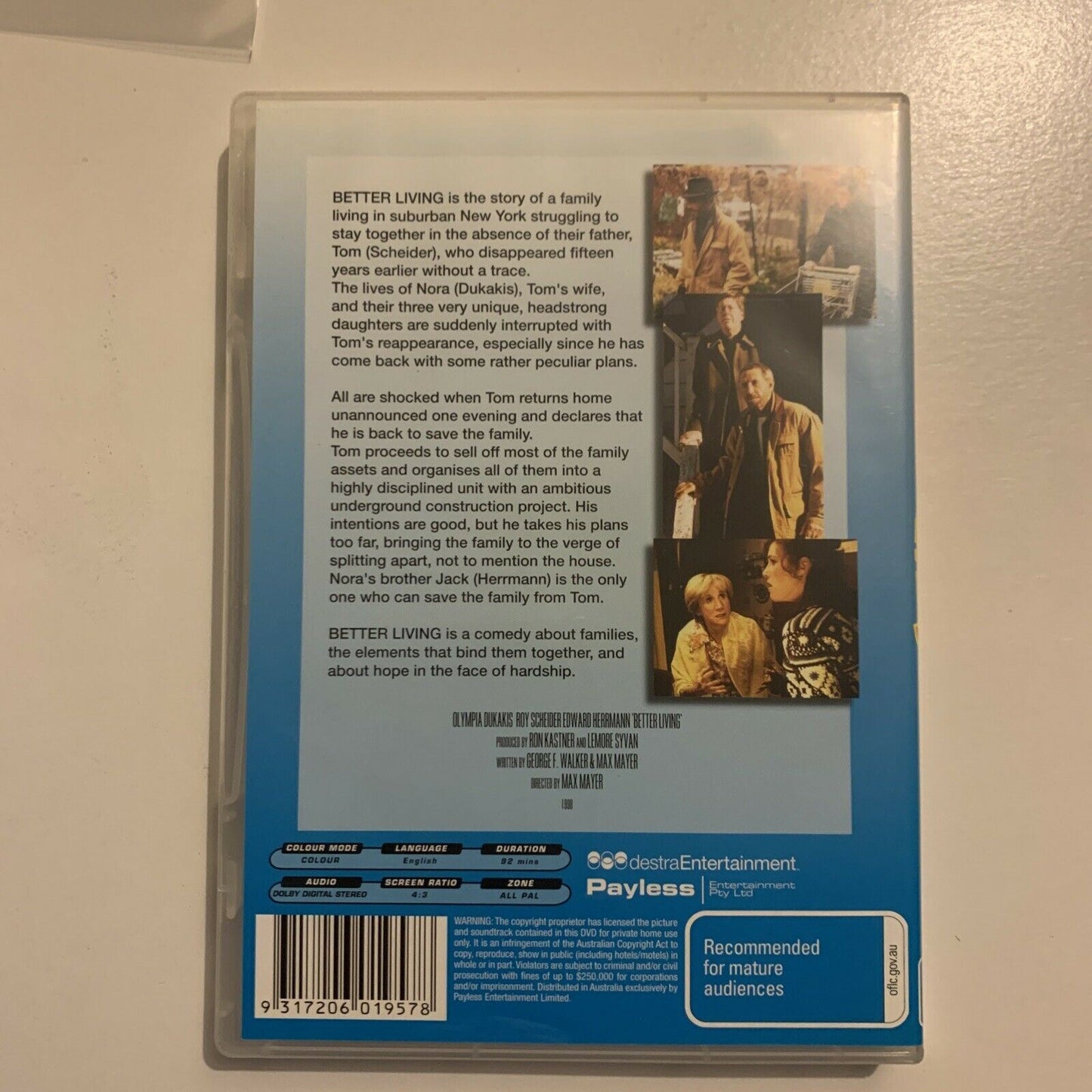 Better Living (DVD, 1998) Roy Scheider, Olympia Dukakis. All Regions