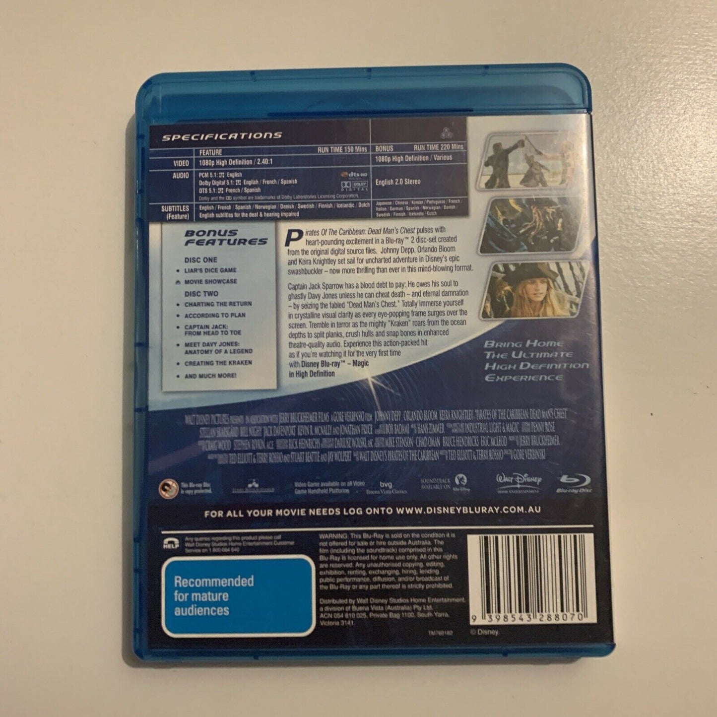 3x Pirates Of The Caribbean: Dead Man Chest/Curse Of Black Pearl / At Worlds End