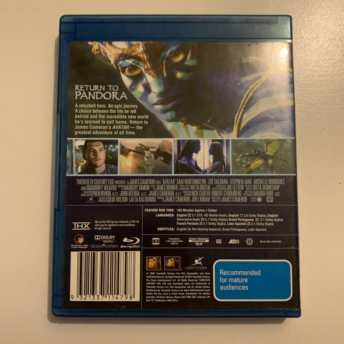 Avatar (Blu-ray, 2009) Michelle Rodriguez, Sam Worthington, Zoe Saldana Region B