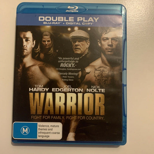 Warrior (Blu-ray, 2012, 2-Disc) Nick Nolte, Tom Hardy. Region B