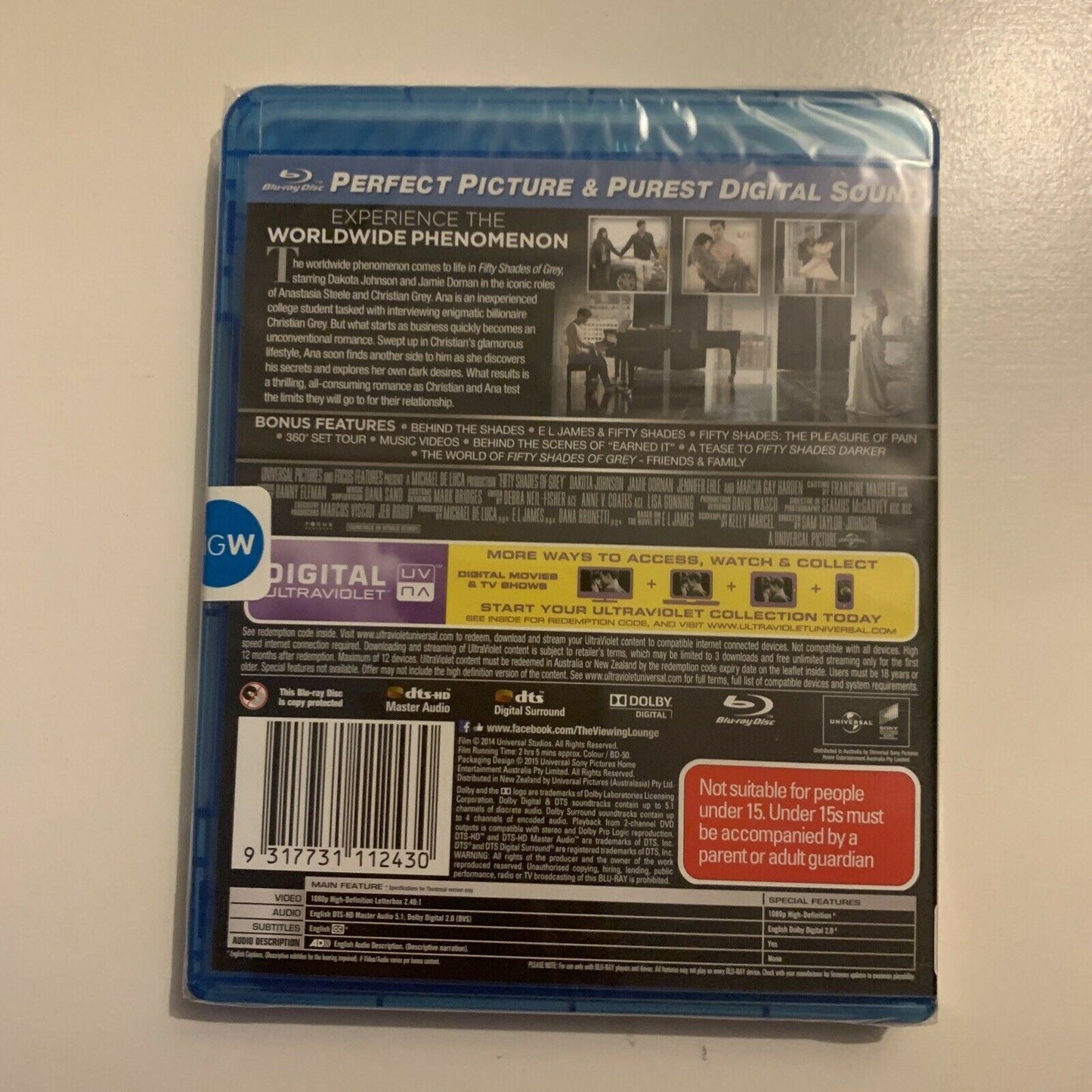 *New Sealed* Fifty Shades Of Grey - Unseen Edition (Blu-ray, 2019) Region B