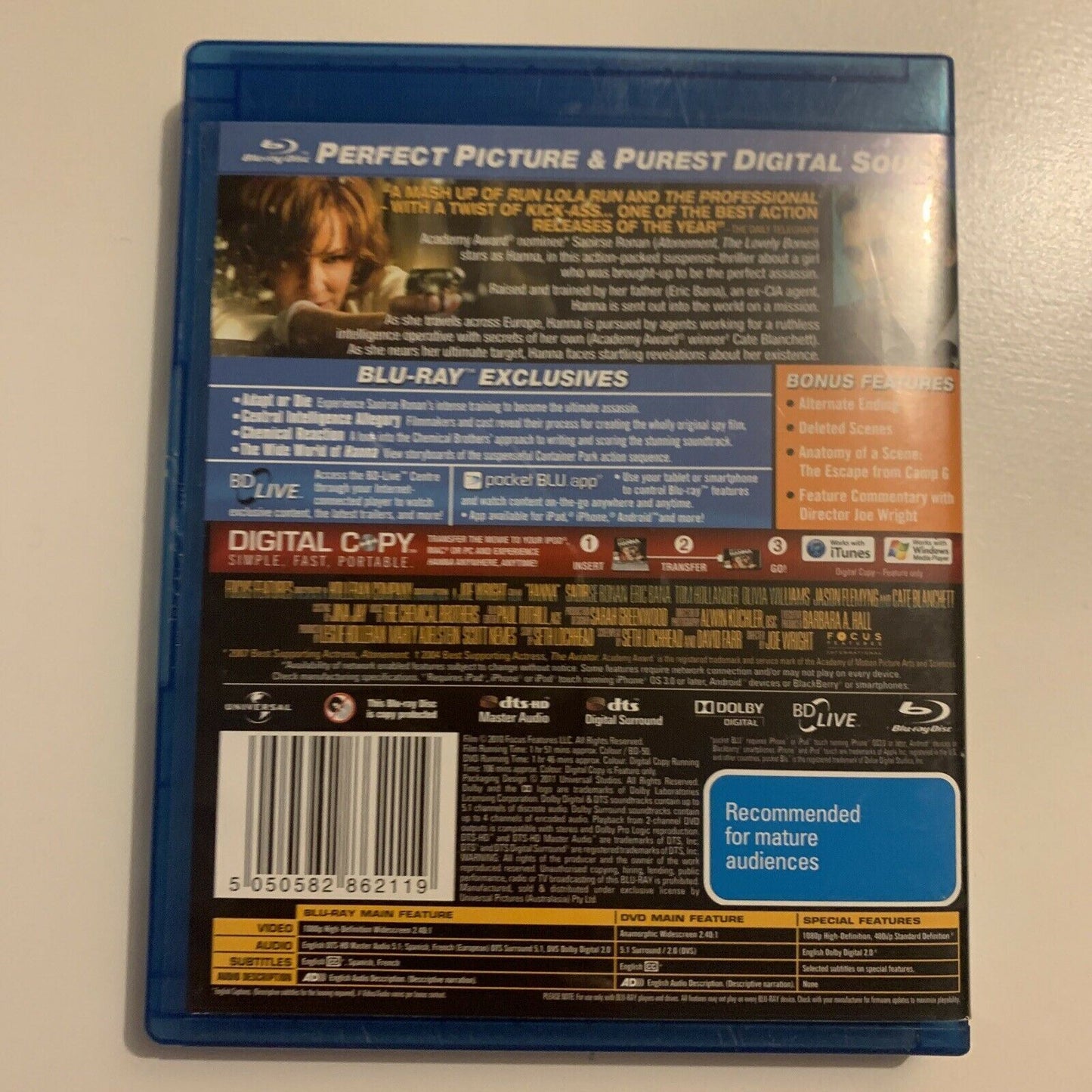 Hanna (Bluray, 2011) Cate Blanchett, Saoirse Ronan Region B