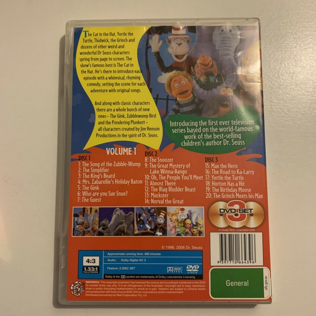 Wubbulous World Of Dr. Seuss - Classic Children's Favourites (DVD, 2006, 3-Disc)