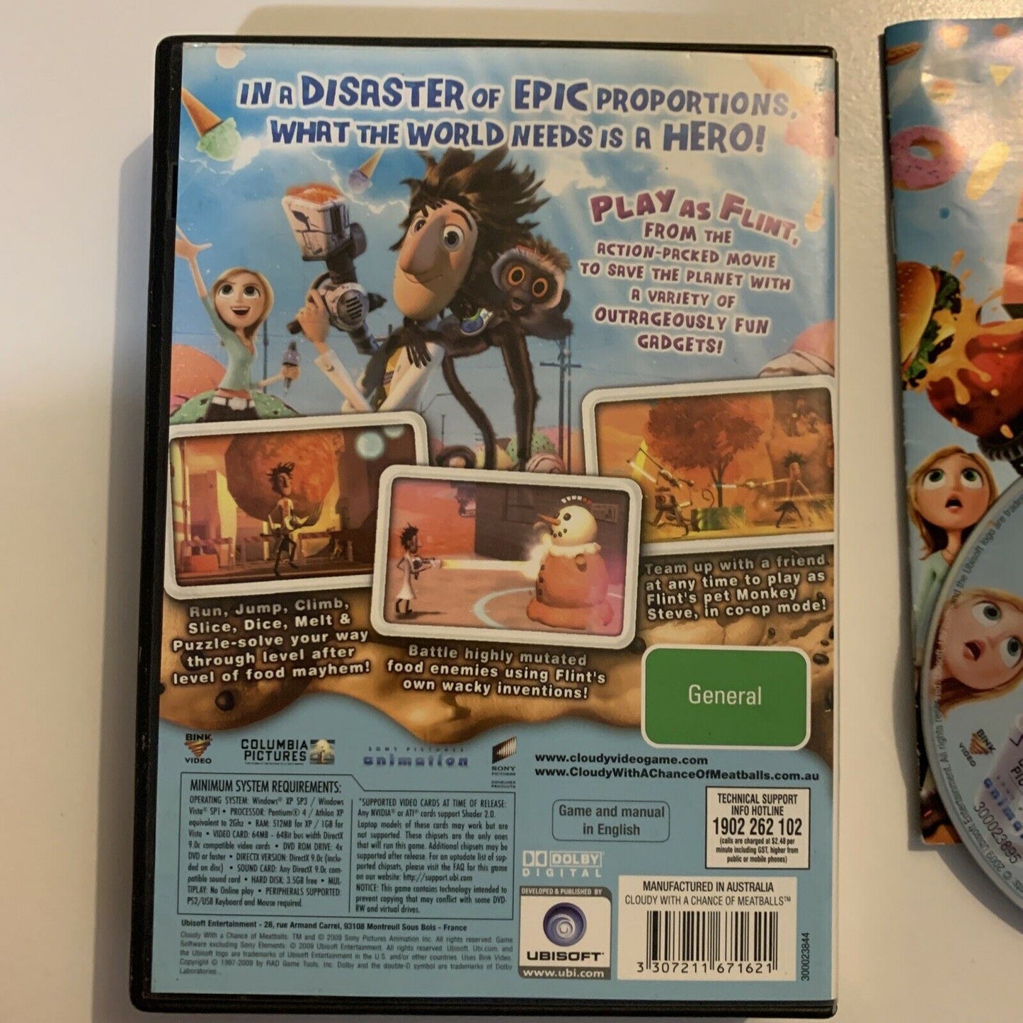 Cloudy with a Chance of Meatballs - PC DVD ROM game (Ubisoft) w Manual