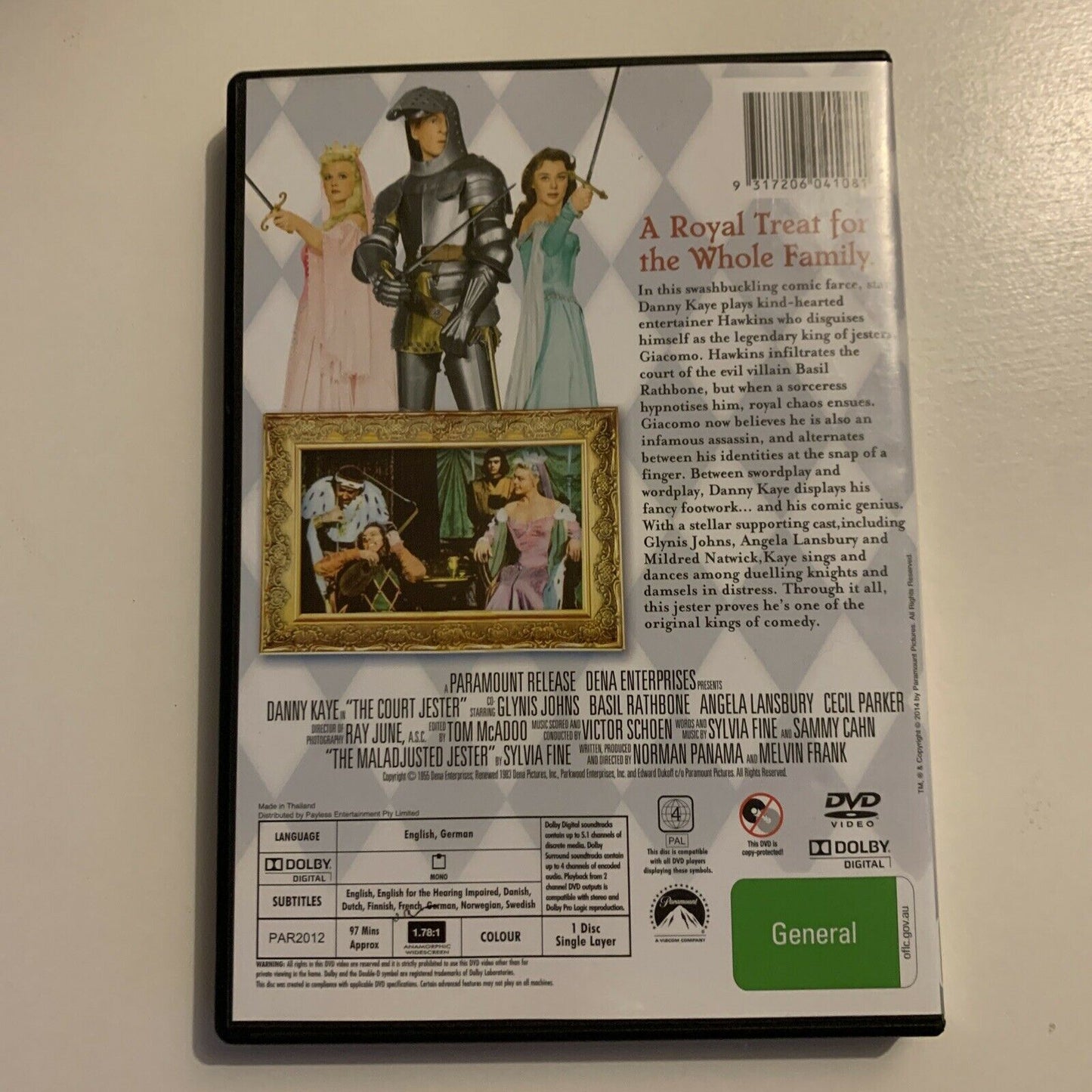 The Court Jester (DVD, 1955) Danny Kaye, Angela Lansbury Region 4