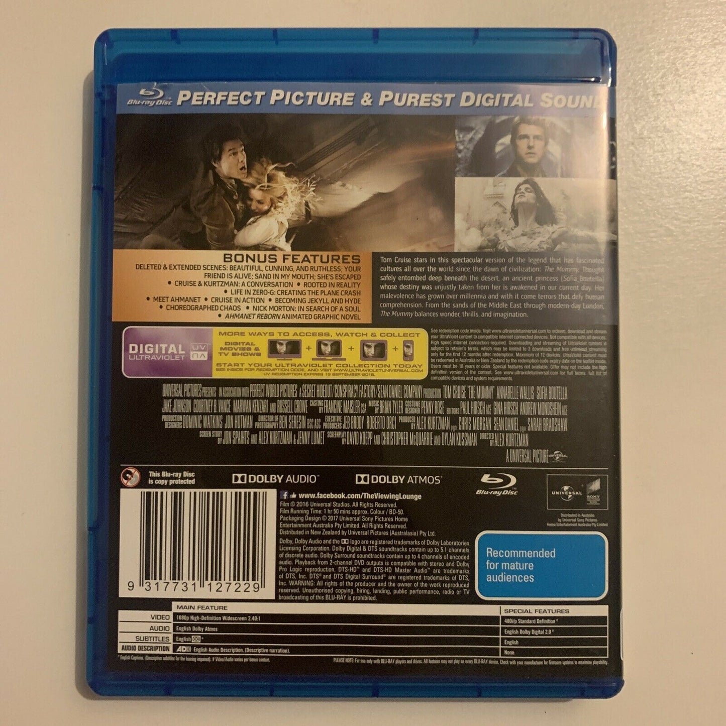 The Mummy (Bluray, 2017) Tom Cruise. Region B