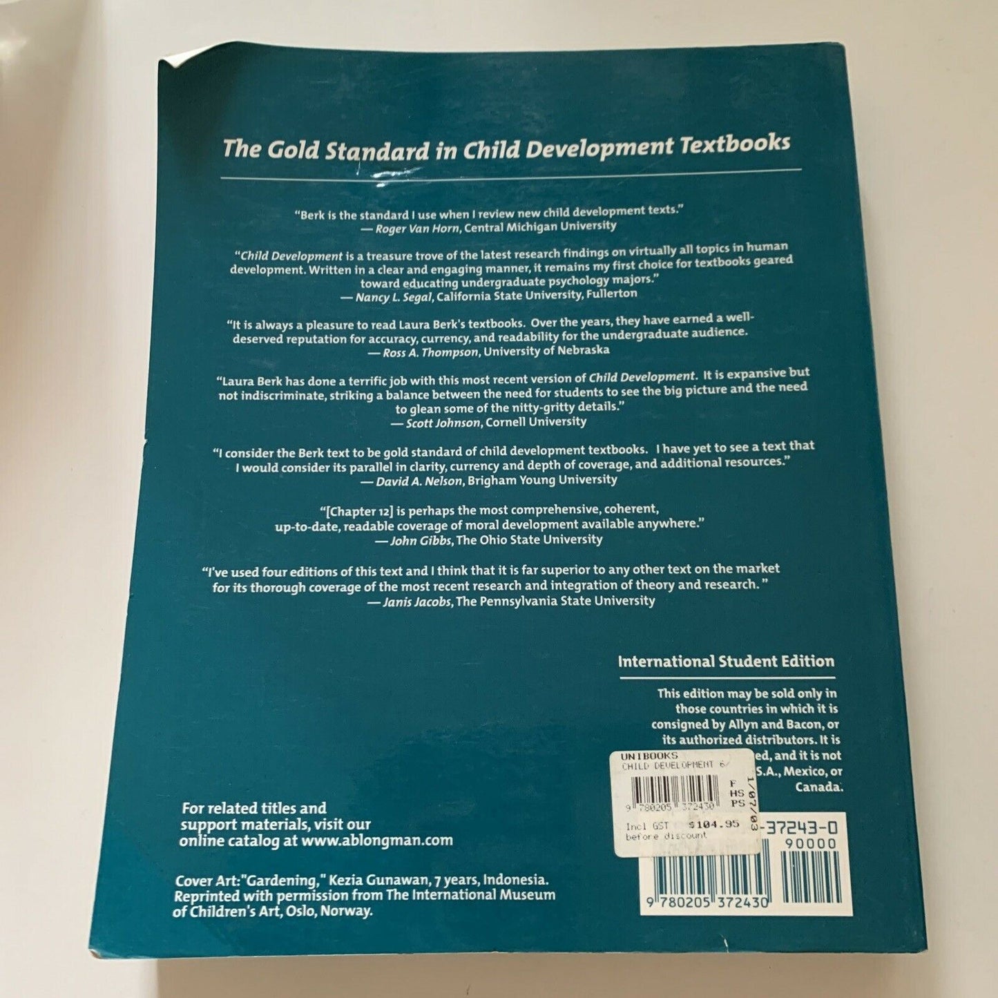 Child Development: International Edition by Laura E. Berk (Paperback, 2002)