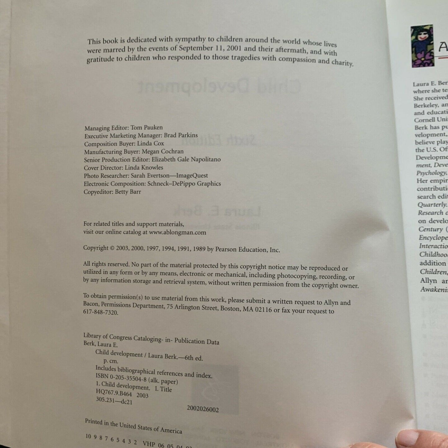 Child Development: International Edition by Laura E. Berk (Paperback, 2002)