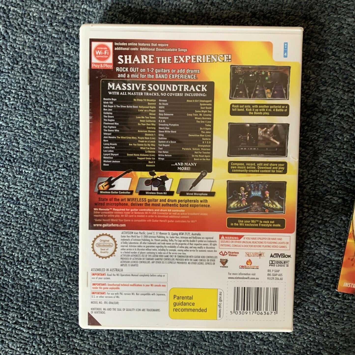 Guitar Hero World Tour / Greatest Hits With Guitar Nintendo Wii PAL