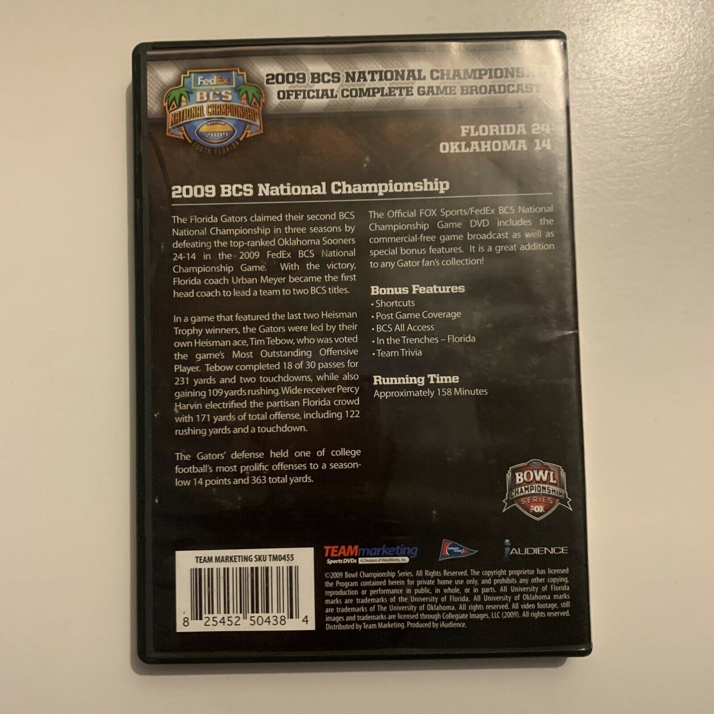 2009 BCS National Championship Official Complete Game Broadcast DVD All Regions