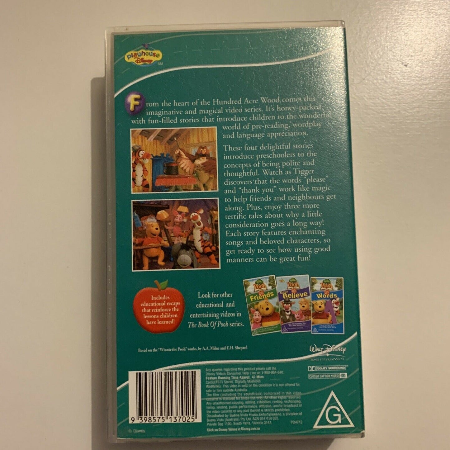 Winnie The Pooh - The Book Of Pooh Fun With Manners (VHS, 2002) PAL ...