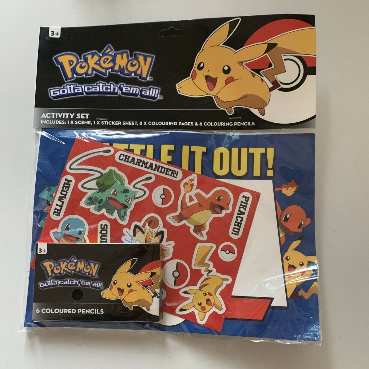 Pokémon Activity Set: 1x Scene, 1x Sticker Sheet, 8x Colouring Pages ...