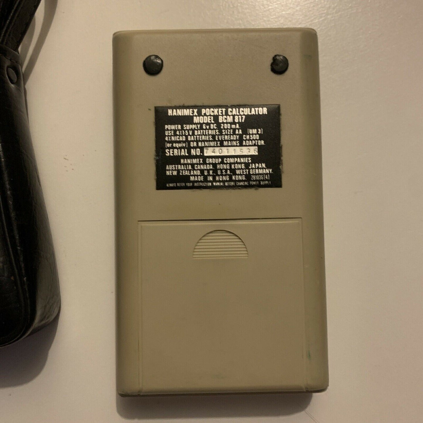 Vintage Hanimex Pocket Calculator Model BCM 817 With Manual