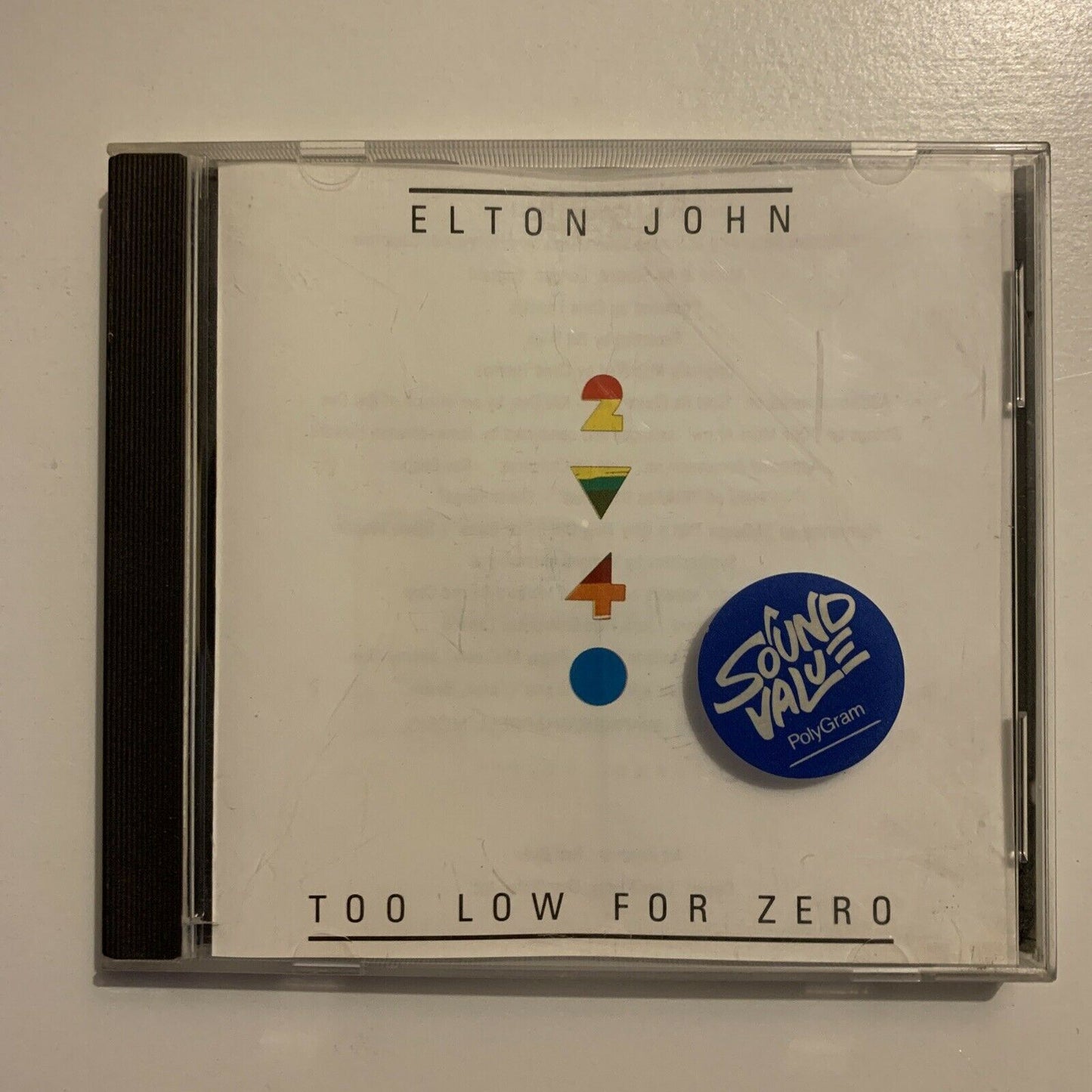 Elton John ‎– Too Low For Zero (CD, 1983)