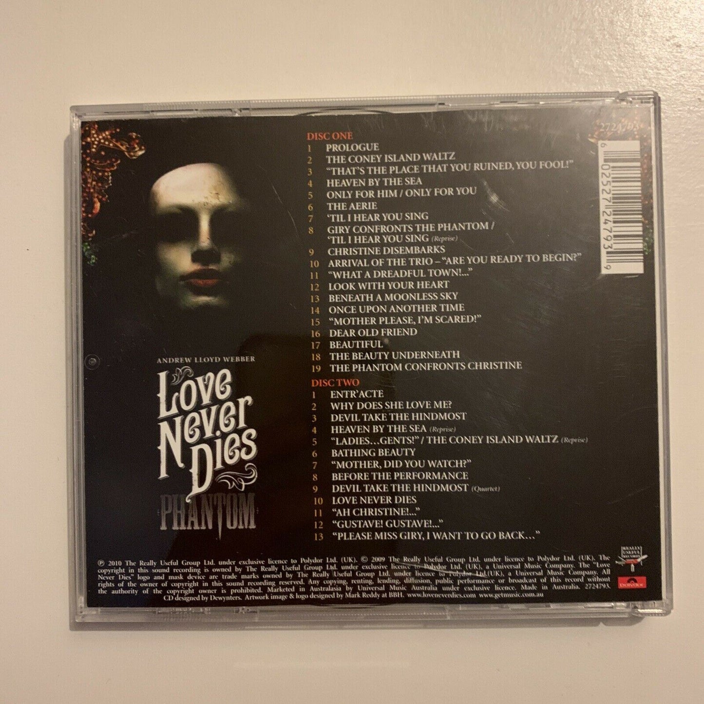 Andrew Lloyd Webber - Love Never Dies (CD, Mar-2010, 2 Discs, Decca)