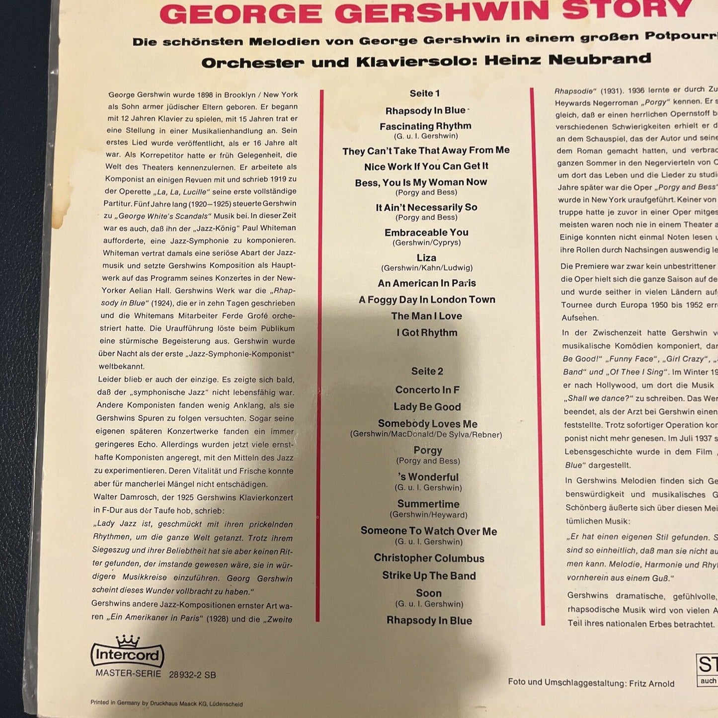 George Gershwin Story Vinyl 12"