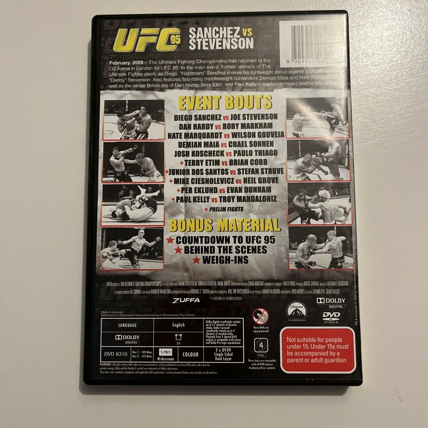 UFC #95 - Sanchez Vs Stevenson (DVD, 2009, 2-Disc) Region 4