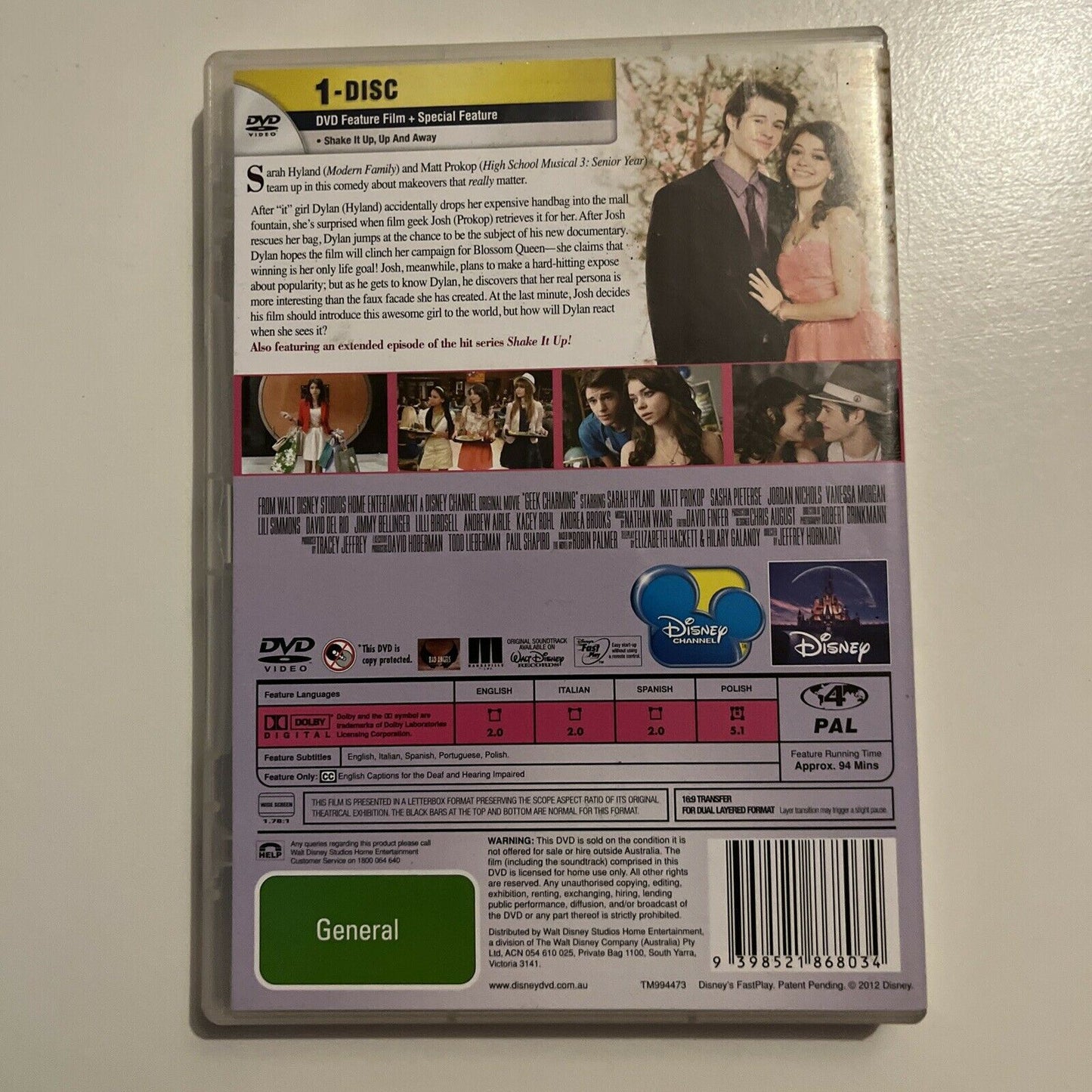 Geek Charming (DVD, 2012) Sarah Hyland, Vanessa Morgan Region 4