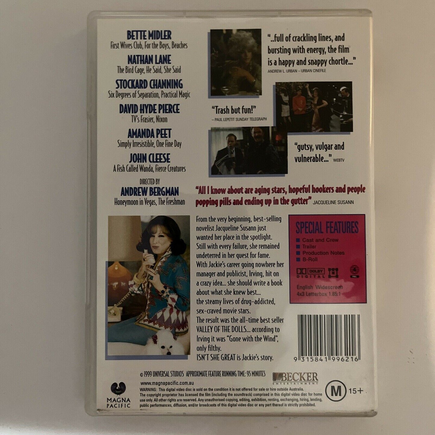 Isn't She Great (DVD, 1999) Bette Midler, Nathan Lane. Region 4