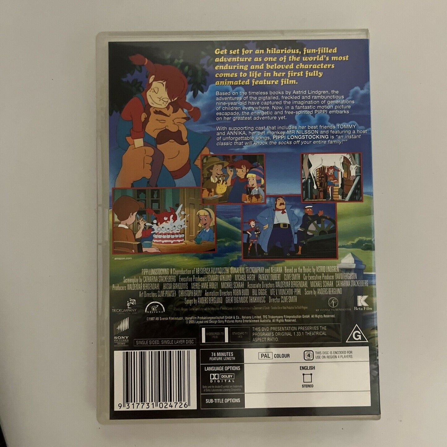 Pippi Longstocking (DVD, 1997) Region 4 – Retro Unit