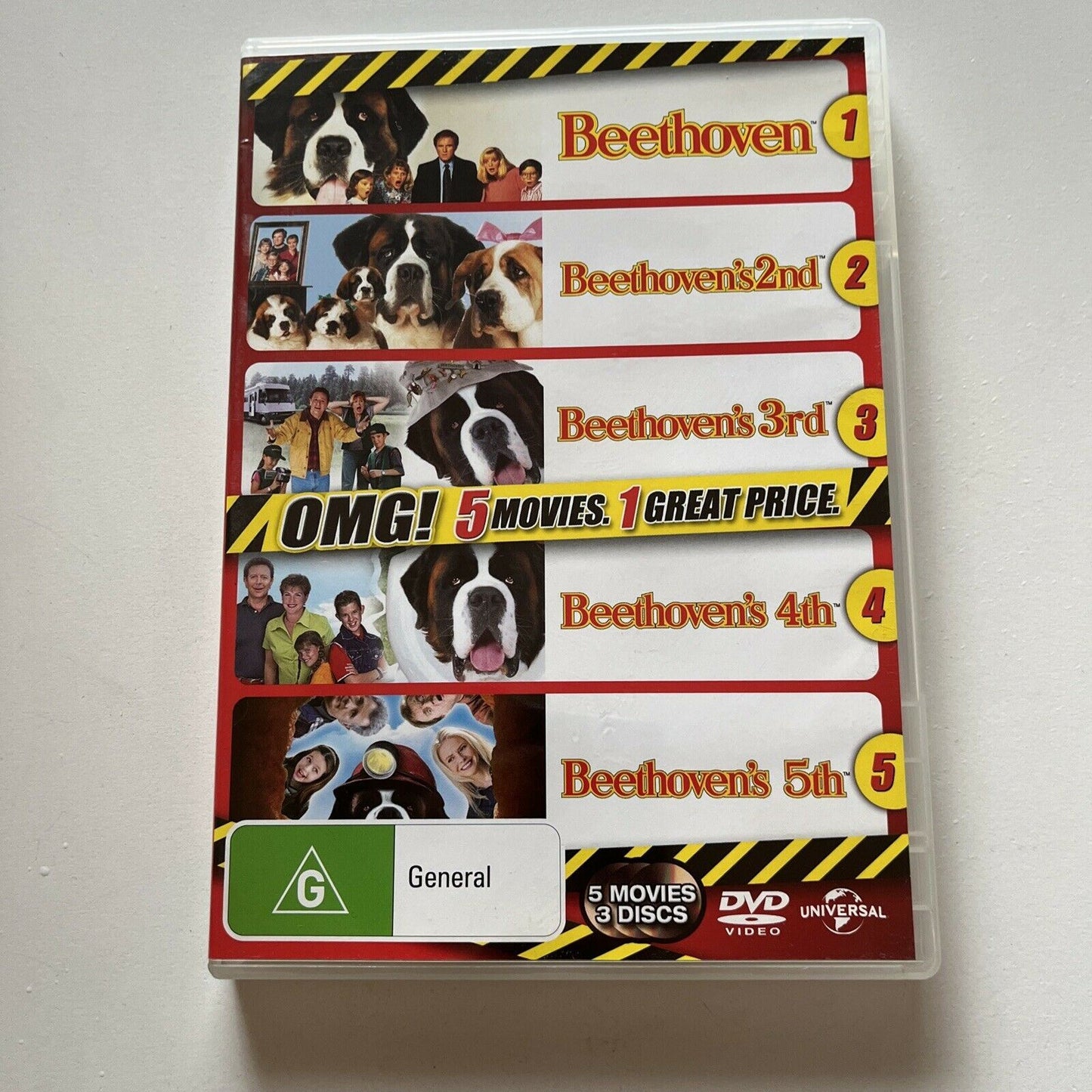 Beethoven 1,2,3,4,5 (DVD, 2004, 3-Disc) Region 4