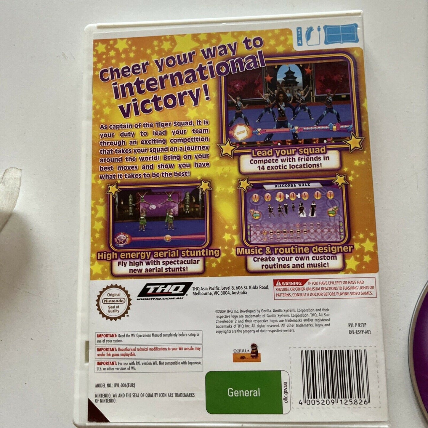 All Star Cheerleader 2 (Nintendo Wii, 2009) PAL With Manual THQ