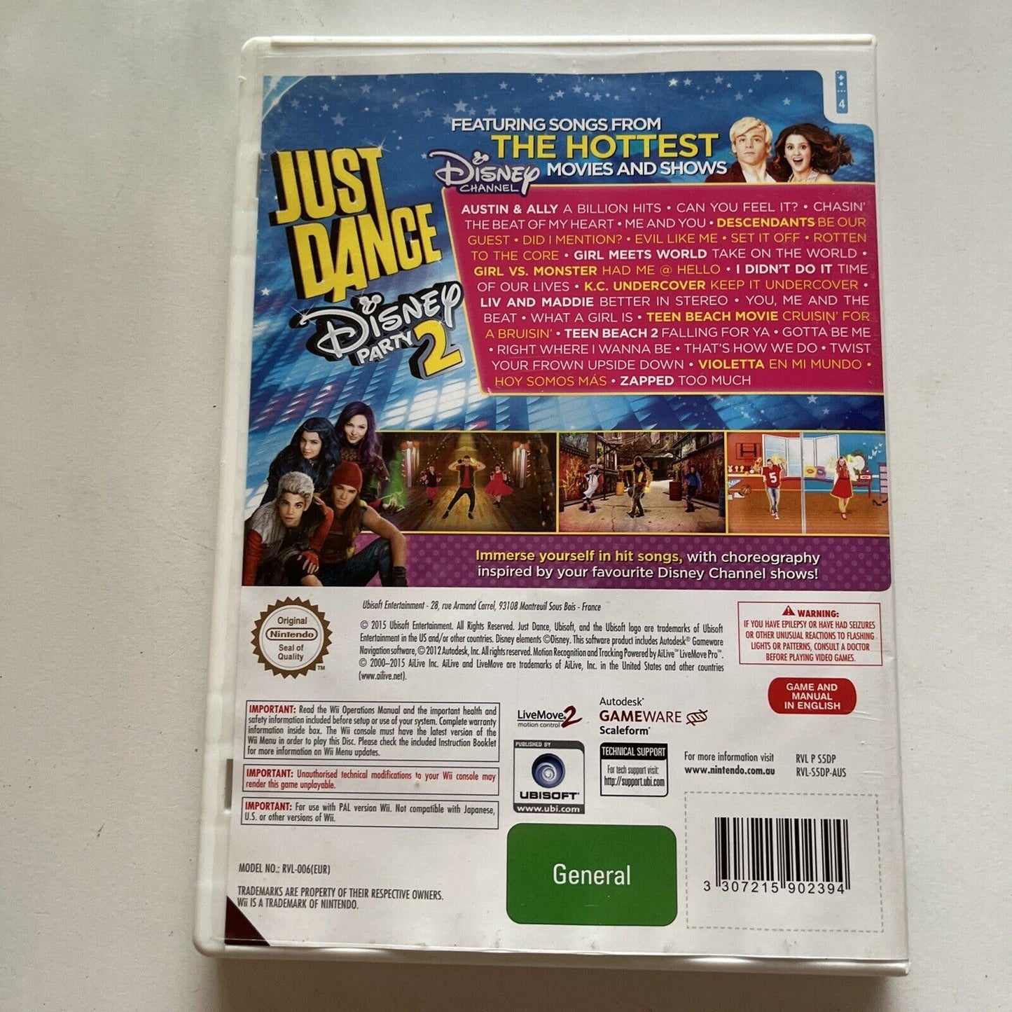 Just Dance Disney Party 2 (Nintendo Wii, 2015) AUS PAL - With Manual