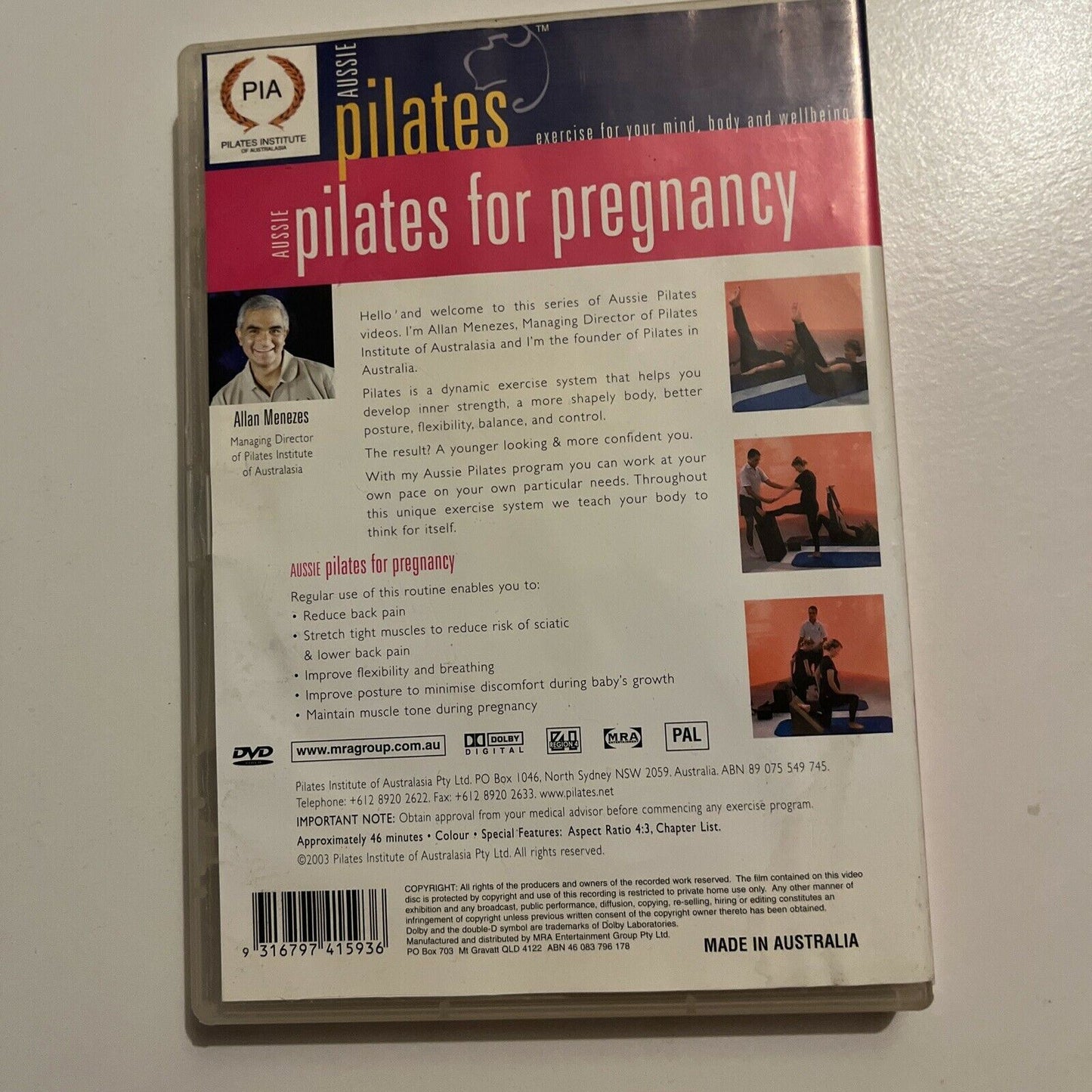 Aussie Pilates For Pregnancy (DVD, 2003) Region 4