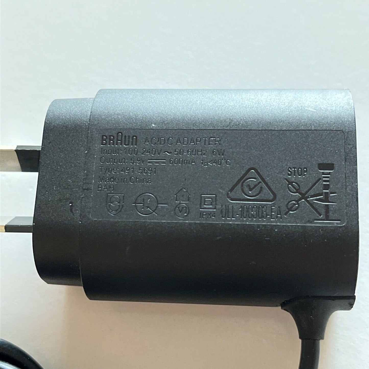 Genuine Braun AC/DC Adapter 5.9V 600mA Type 491-5691 For Shaver