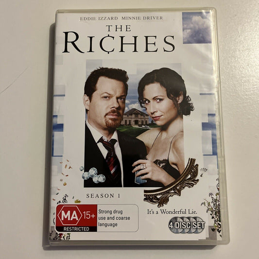 The Riches : Season 1 (DVD, 2007, 4-Disc) Eddie Izzard, Minnie Driver Region 4