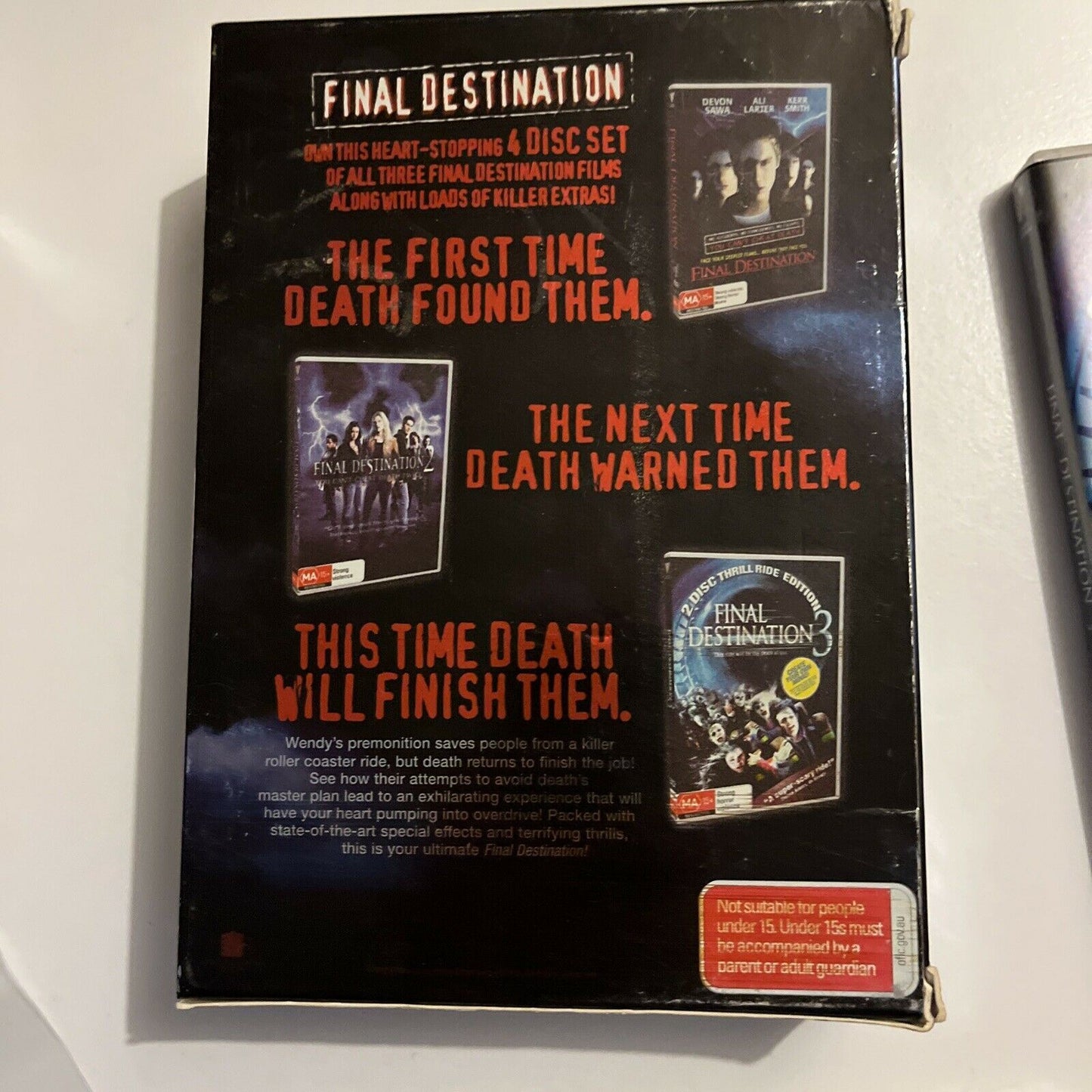 Final Destination Trilogy 1,2,3 (DVD, 2006, 4-Disc) Region 4