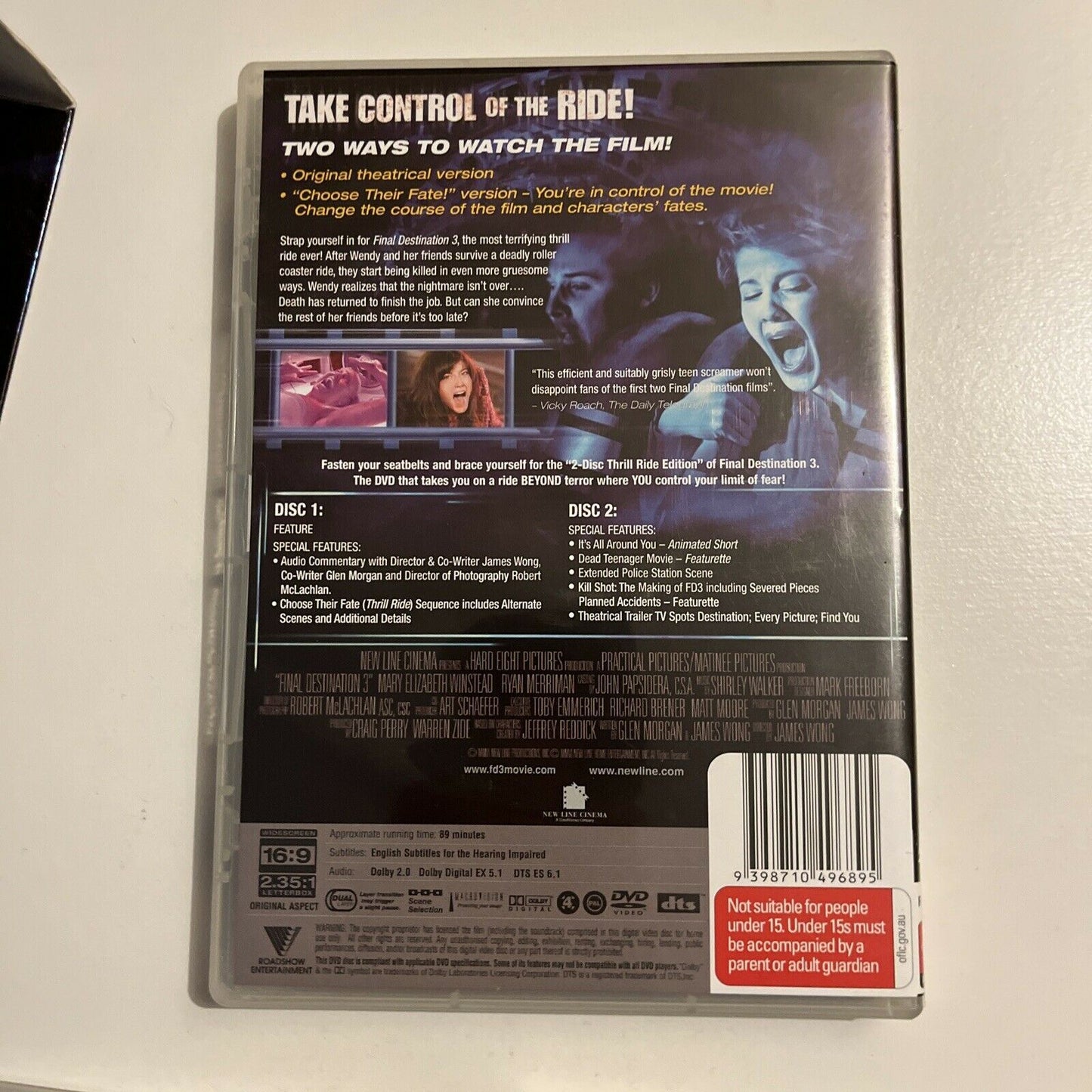 Final Destination Trilogy 1,2,3 (DVD, 2006, 4-Disc) Region 4