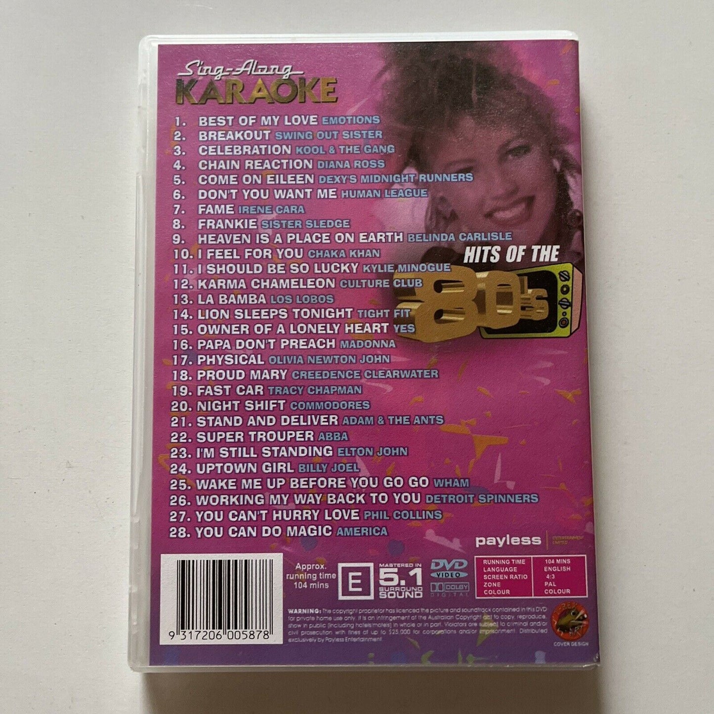 Sing-Along Karaoke Hits Of The 80's (DVD) All Regions