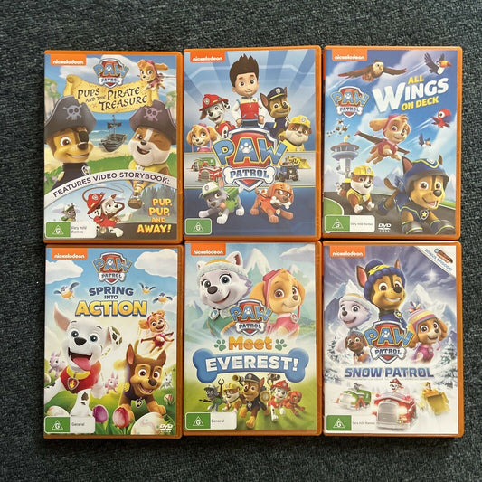 6x Paw Patrol DVDs Region 4