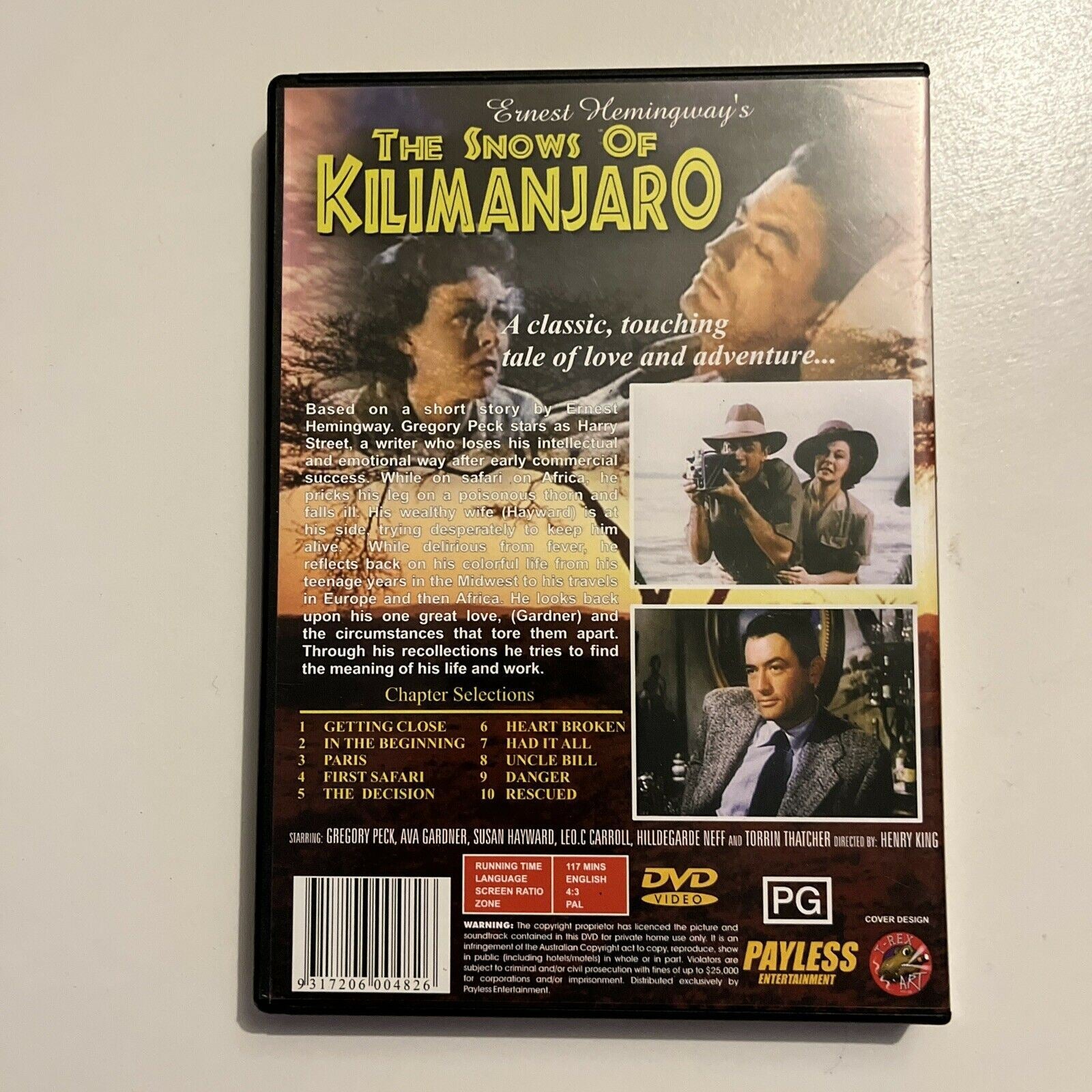 The Snows Of Kilimanjaro (DVD, 1952) Gregory Peck, Ava Gardner – Retro Unit