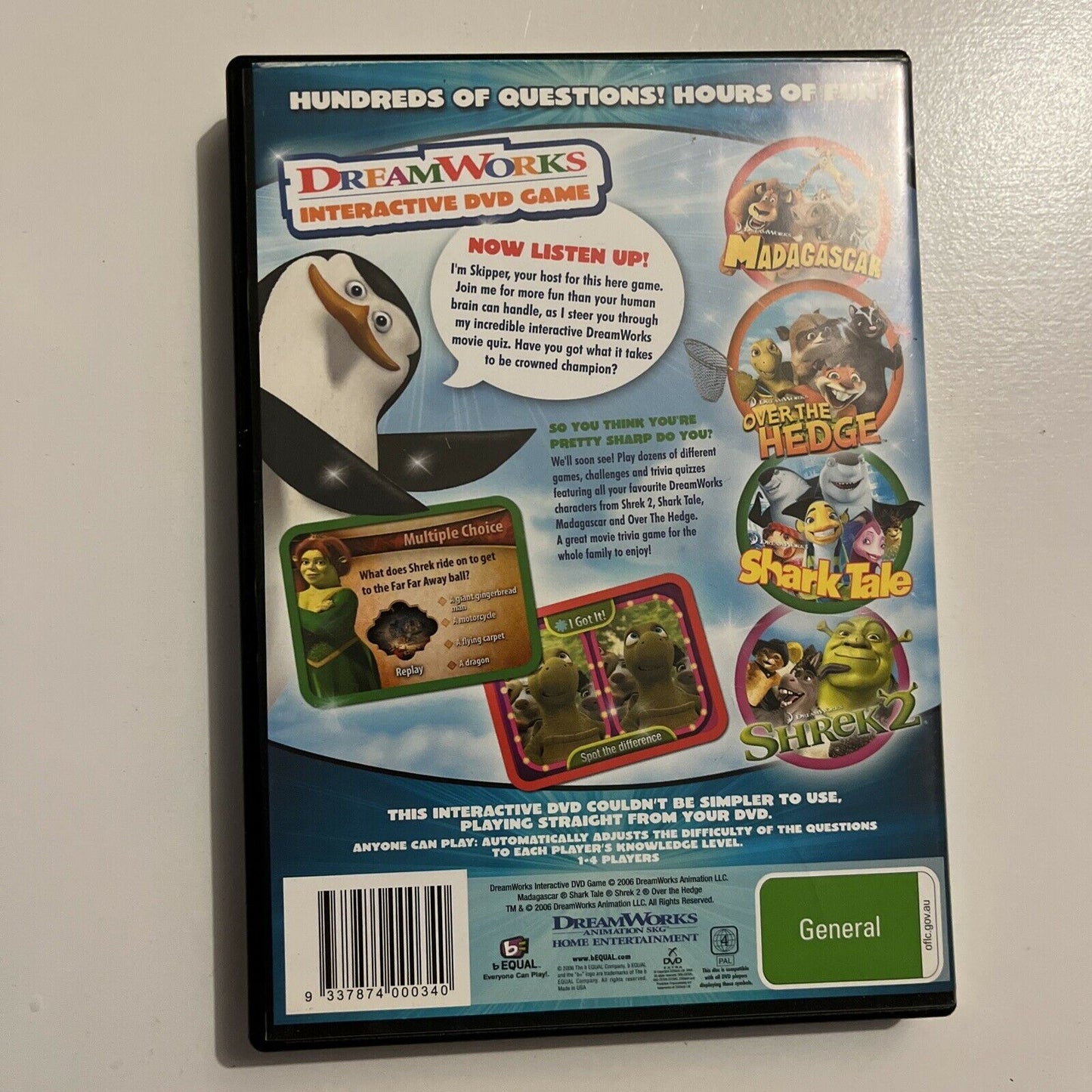 Dreamworks Interactive DVD Game Region 4