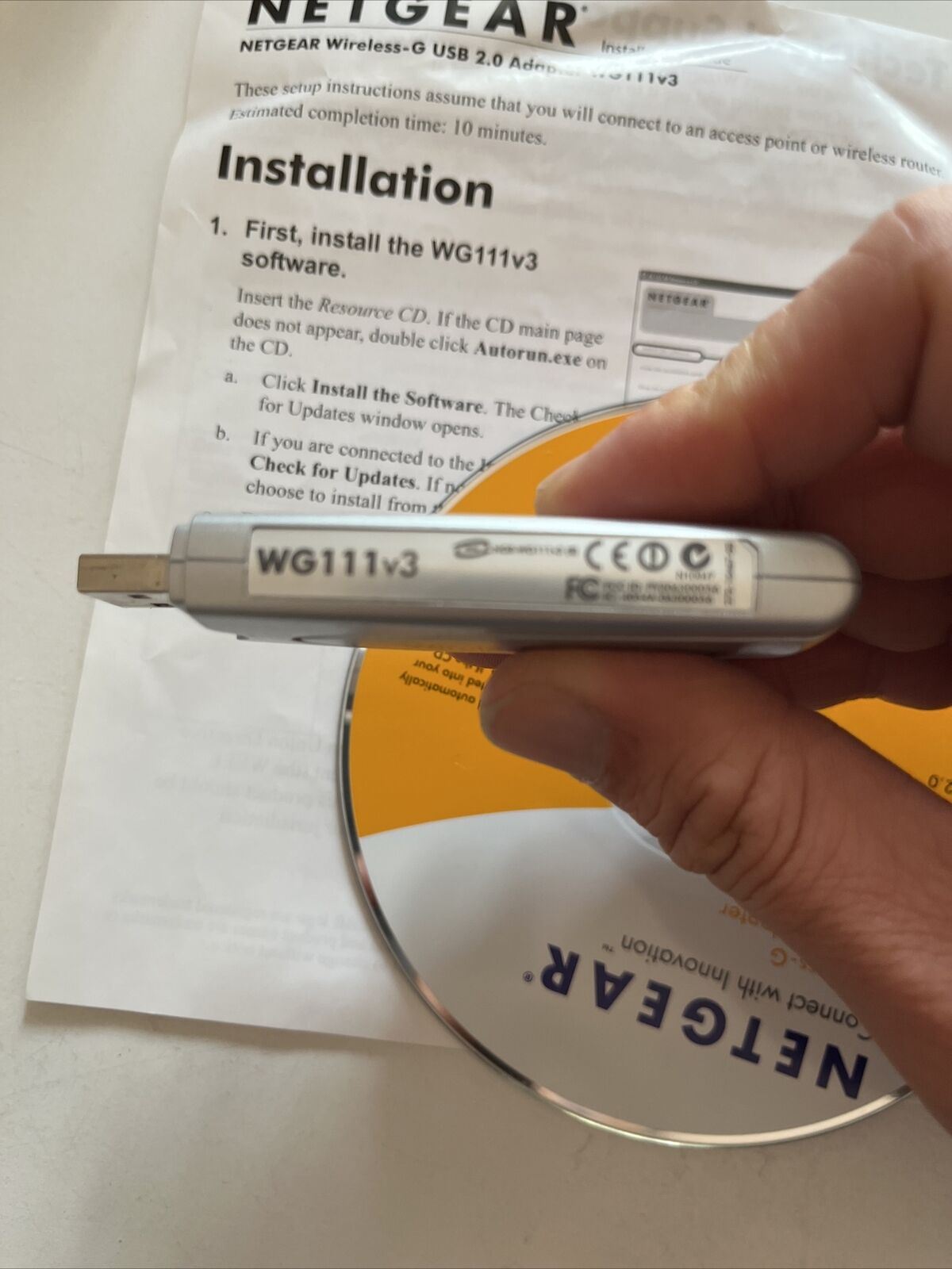 Netgear Wireless-G USB Wifi Adapter WG111v3