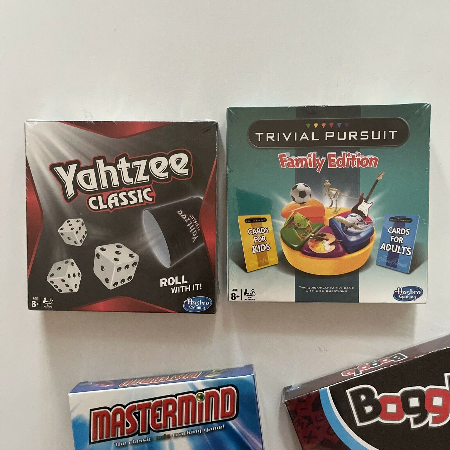 *New* 6 Mini Board Games: Yahtzee, Trivial Pursuit, Cluedo, Mastermind, Boggle