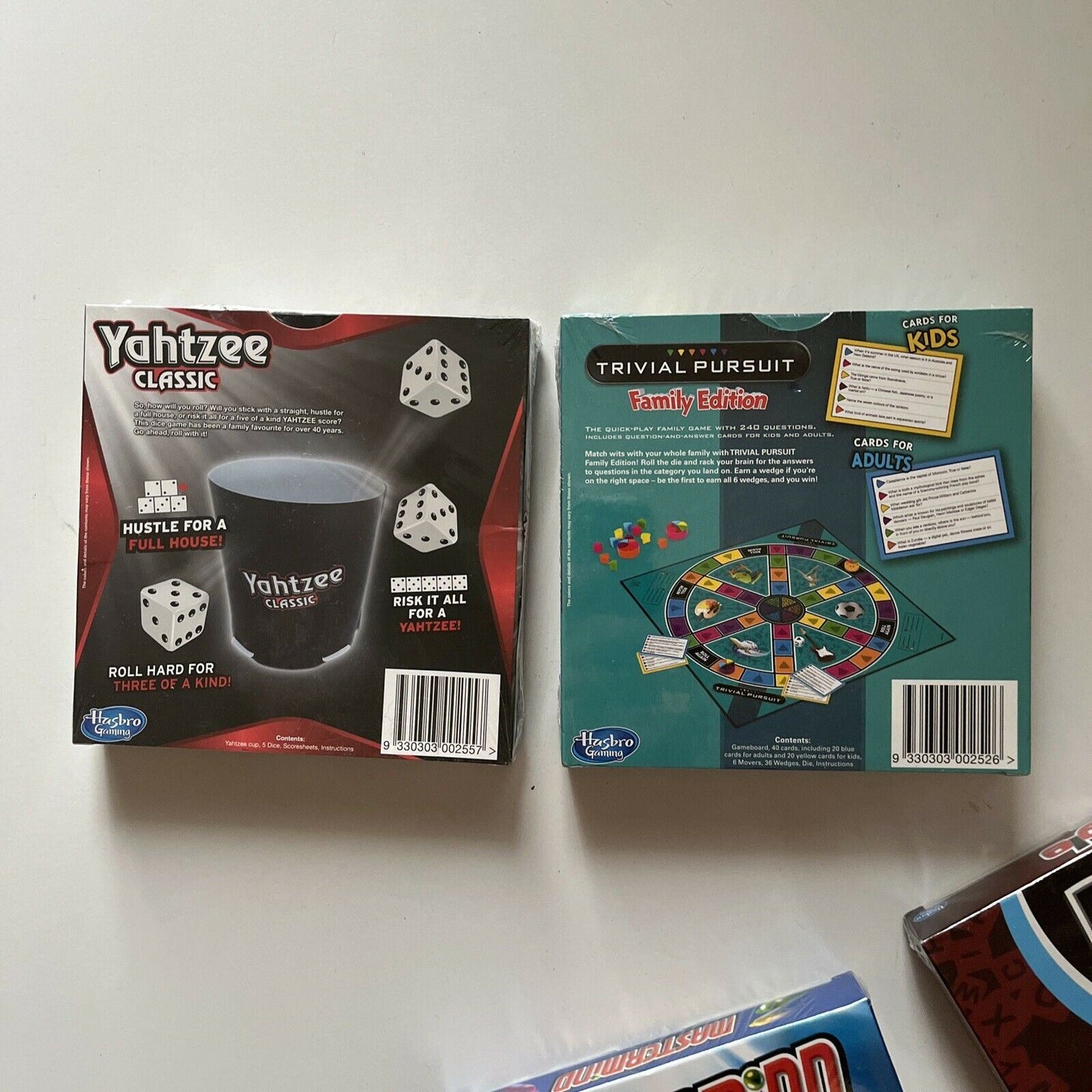 *New* 6 Mini Board Games: Yahtzee, Trivial Pursuit, Cluedo, Mastermind, Boggle