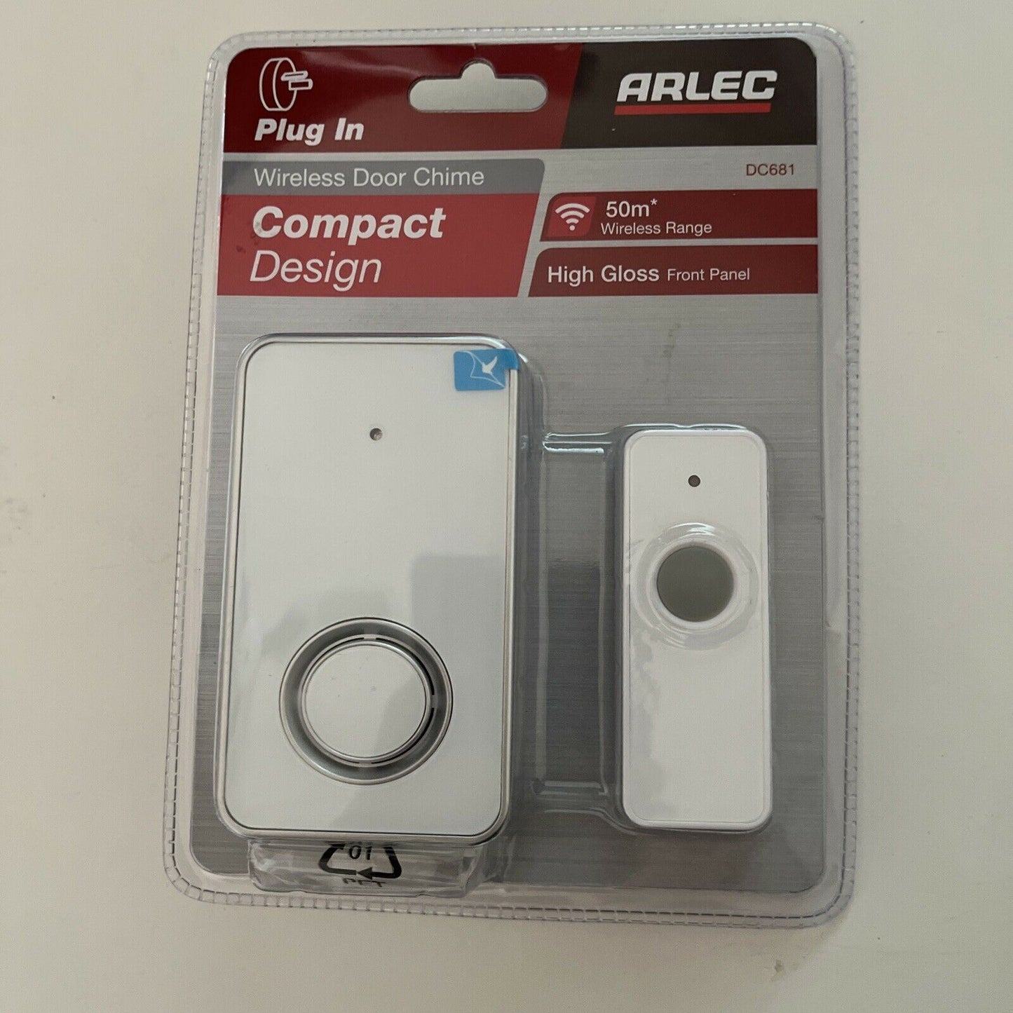 Arlec Plug In Wireless Dire Chimes Compact Design 50m Range High Gross Front