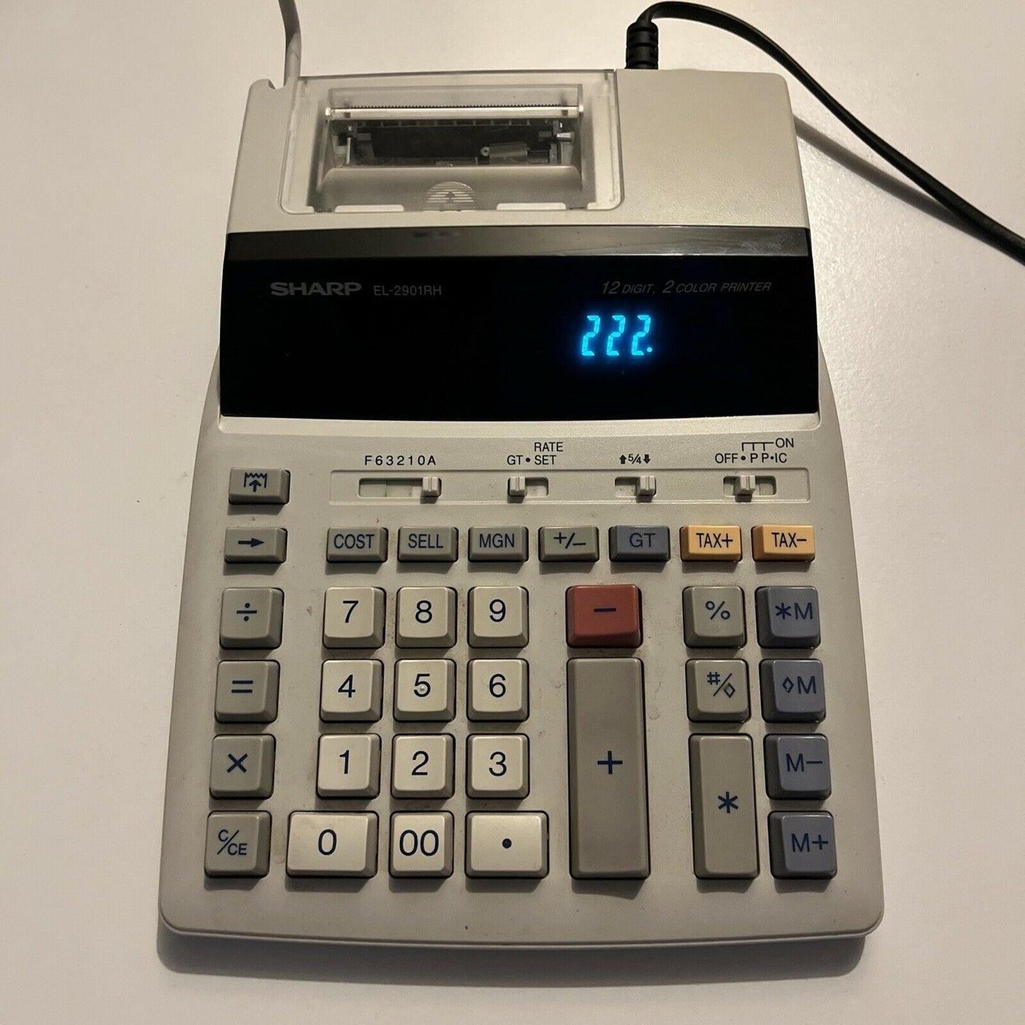 Sharp EL-2901RH Electronic Calculator Desktop 12 Digit 2 Color Printing