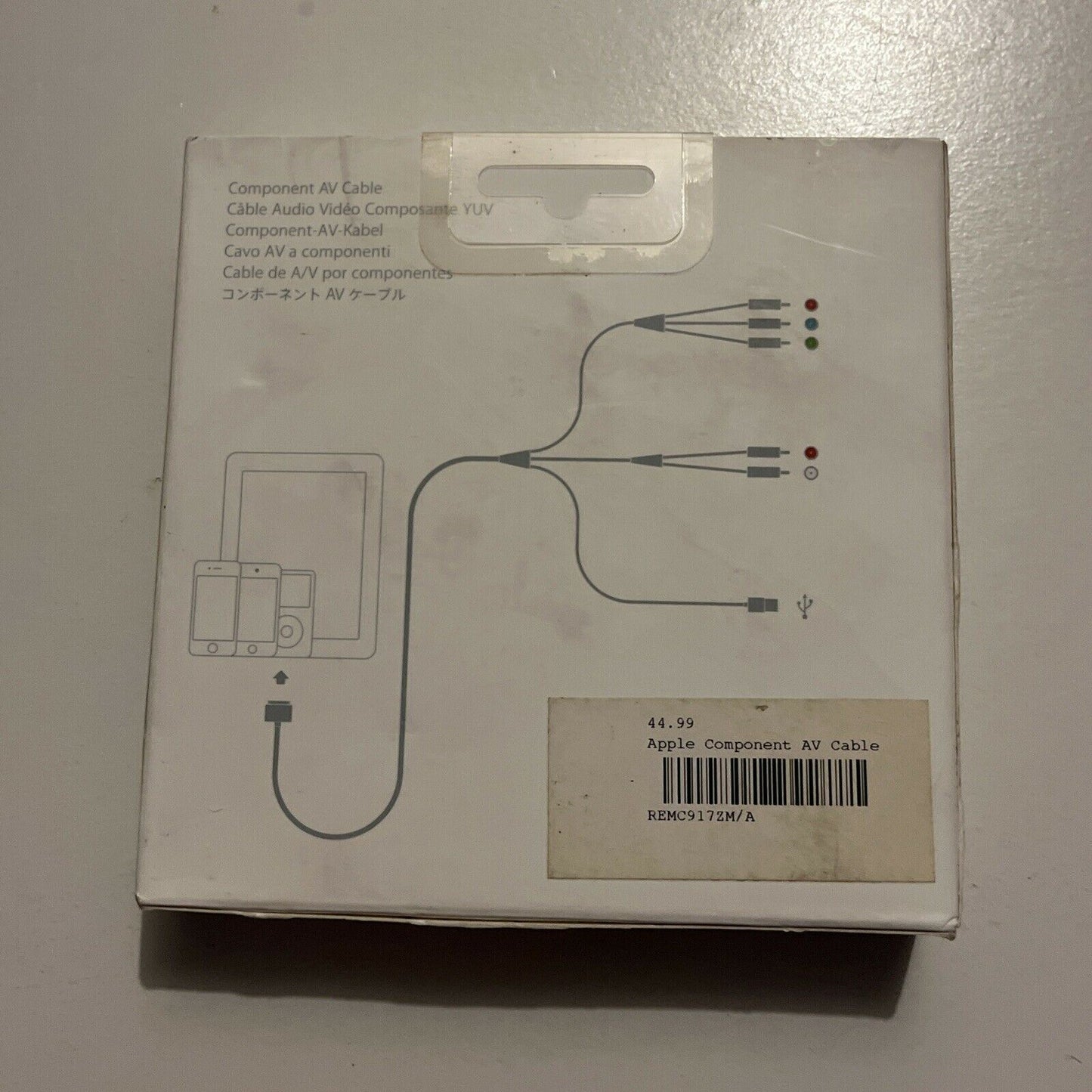 Genuine Apple Component AV Cable 30 Pin For iPhone iPod MC917ZM/A
