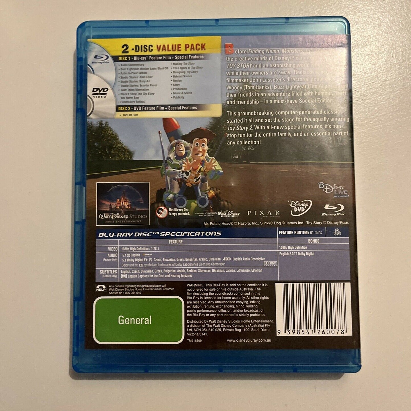 Toy Story - Special Edition (Bluray + DVD, 1995) Disney Pixar