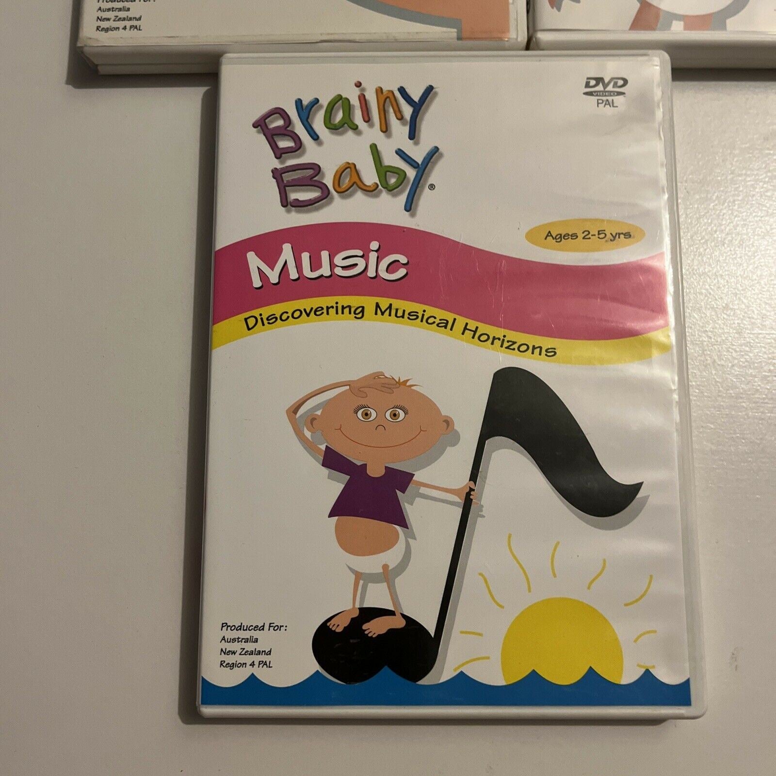 3x Brainy Baby DVDs: Right Brain / 123's / Music. Region 4