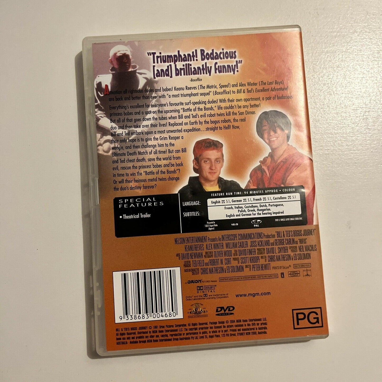 Bill And Ted's Bogus Journey (DVD, 1991) Keanu Reeves, George Carlin Region 4