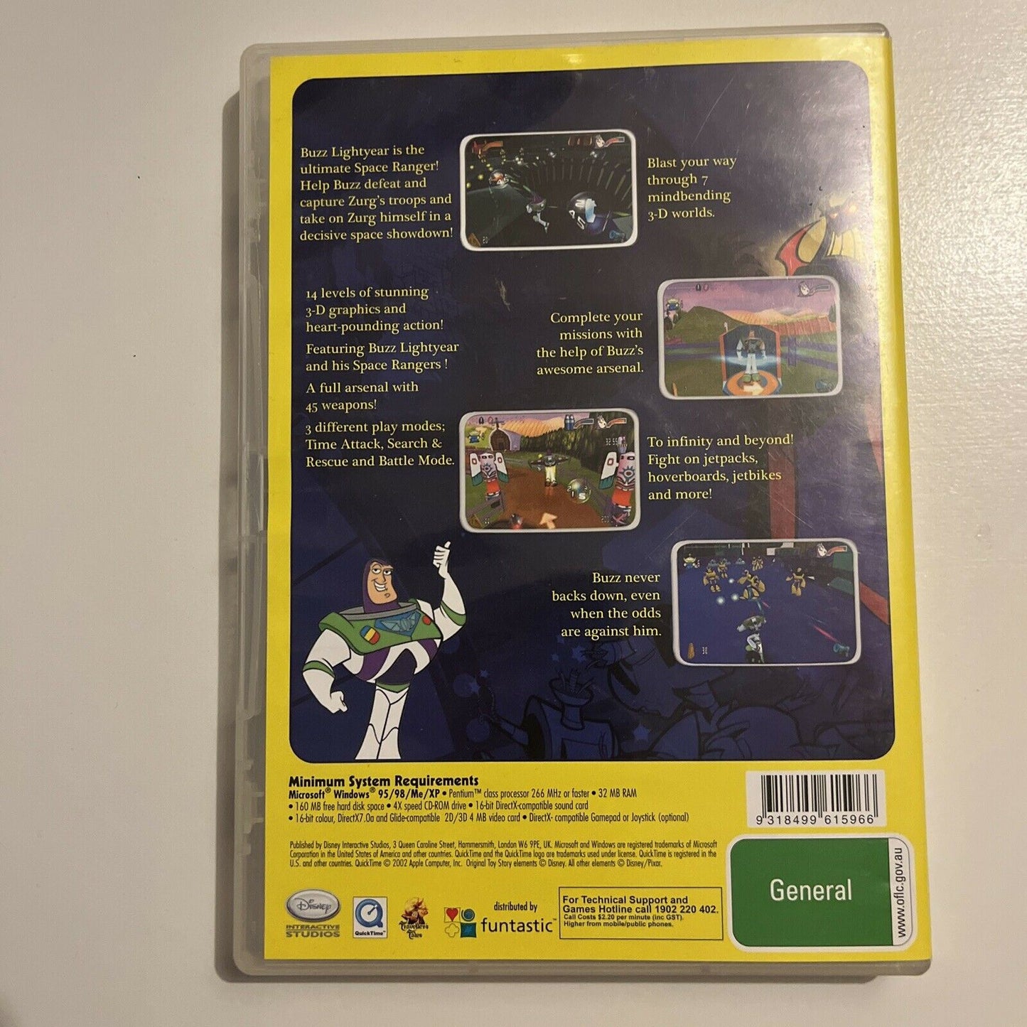 Disney Hotshots - Buzz Lightyear of Star Command - PC CD-ROM Windows Game