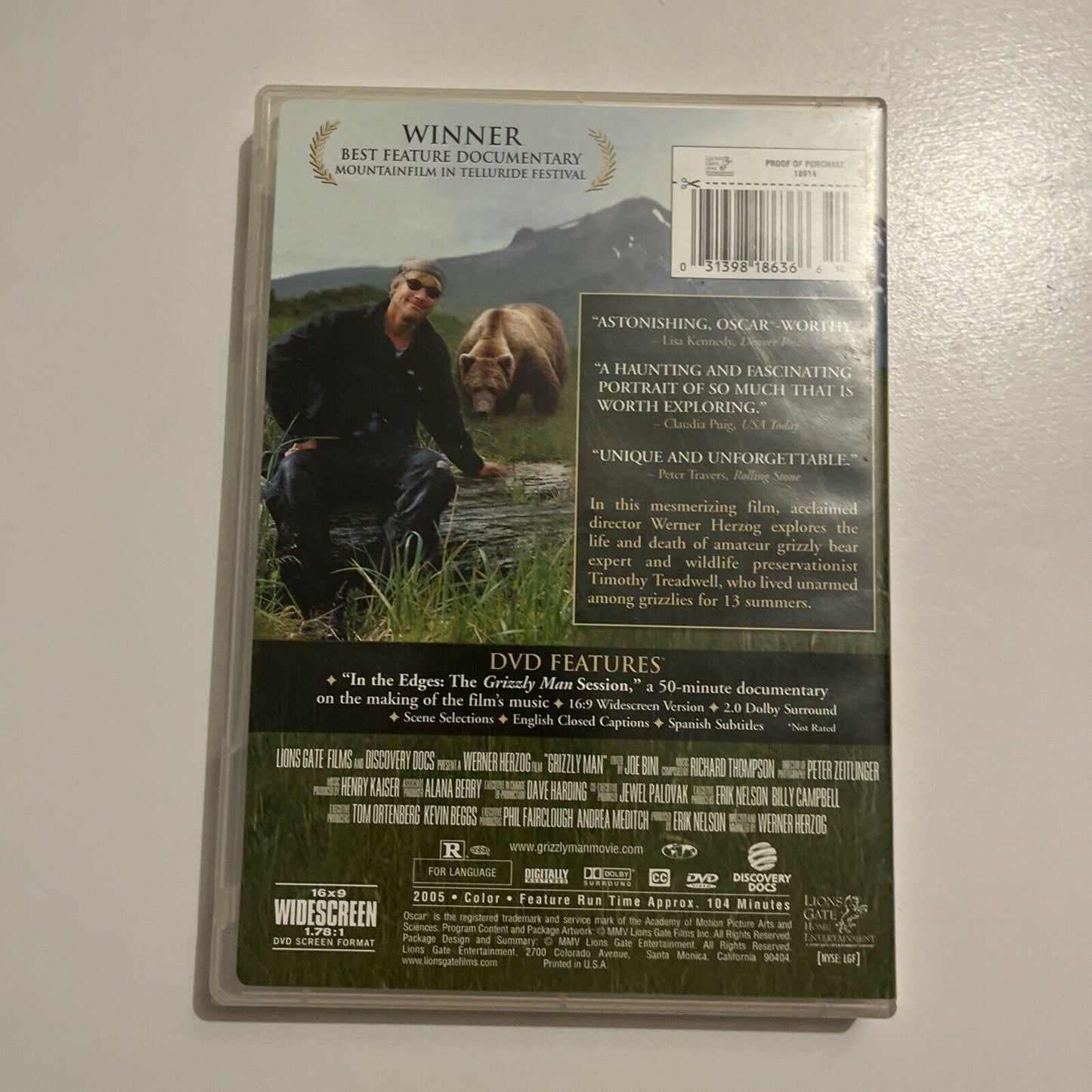 Grizzly Man - A Werner Herzog Film (DVD, 2005) Region 1