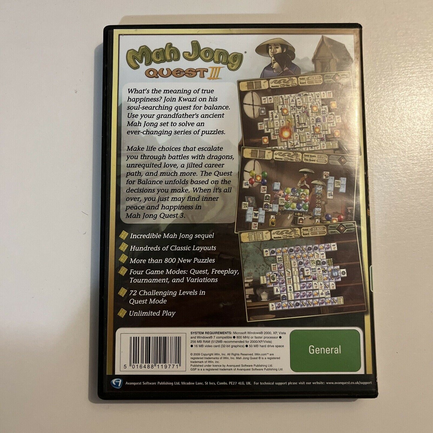 Mahjong Quest III - PC CDROM Puzzle Board Game