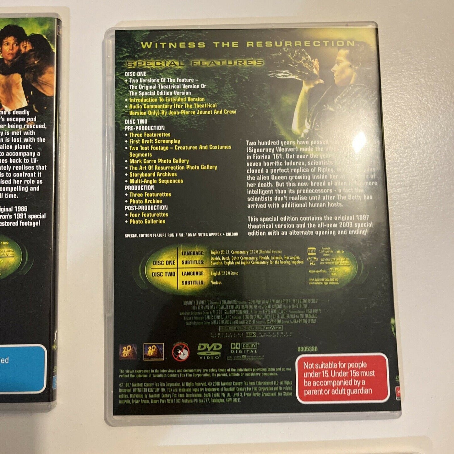 Alien Quadrilogy: Alien / Aliens / Aliens 3 / Alien Resurrection DVD Region 4